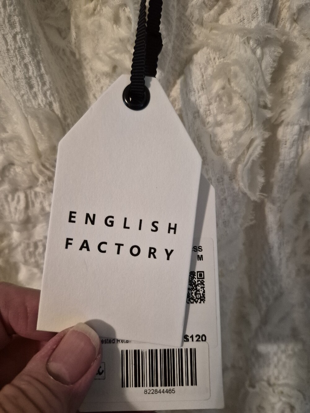 NWT English Factory Ivory Ribbon Embroidered Tiered Maxi dress- M. L27 - Picture 3 of 10